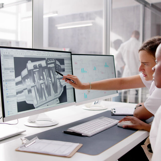 Person training with CAD computer