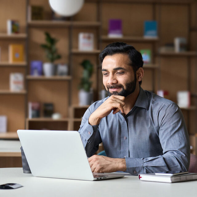 Person using a laptop computer