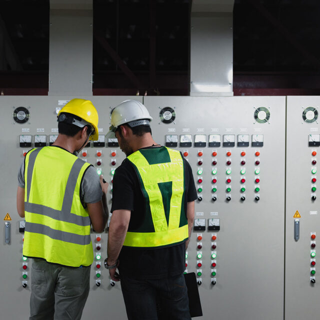 Safety workers on site