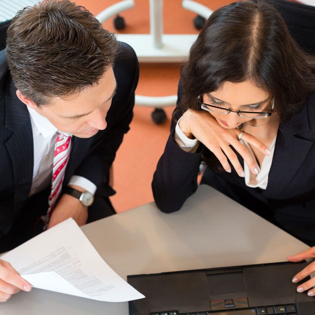 Legal professionals talking