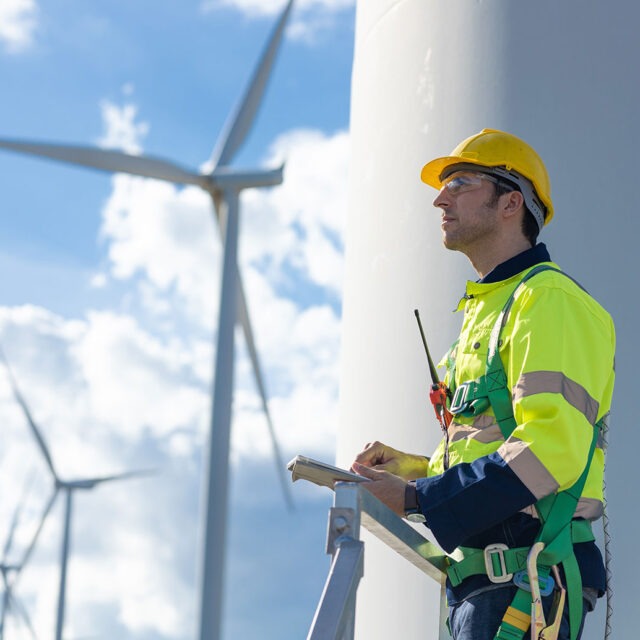 Wind turbine worker